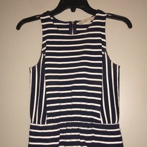 Navy & white striped dress